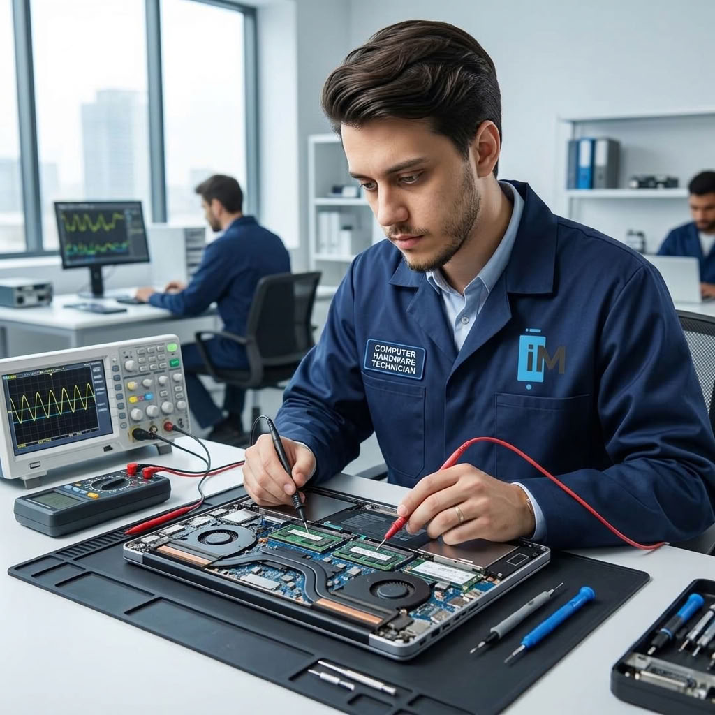 Imagem enviada pela iMassambani de profissional em bancada de eletrônica